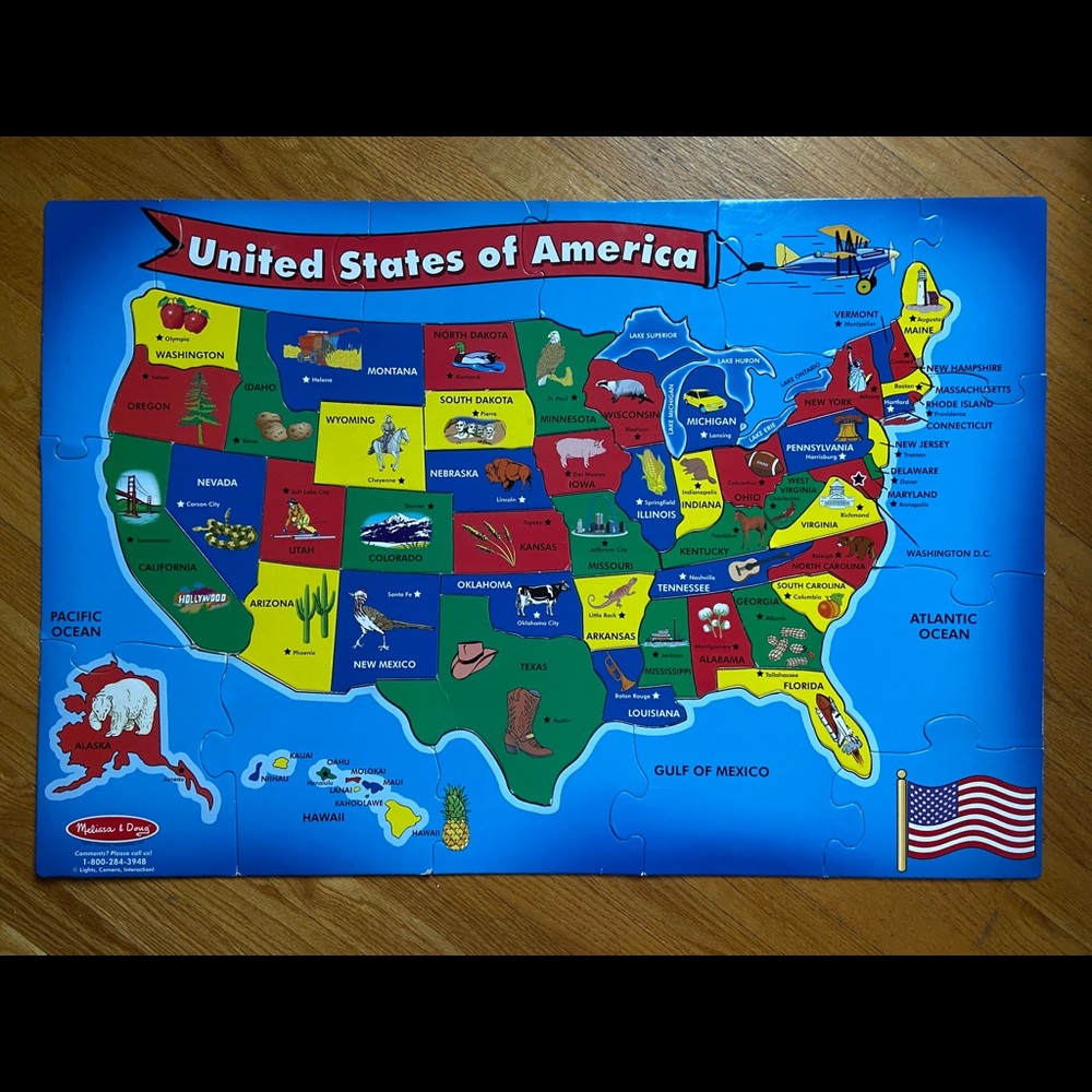 SOLD Melissa & Doug Extra Large USA Floor Puzzle - Picture 1 of 3